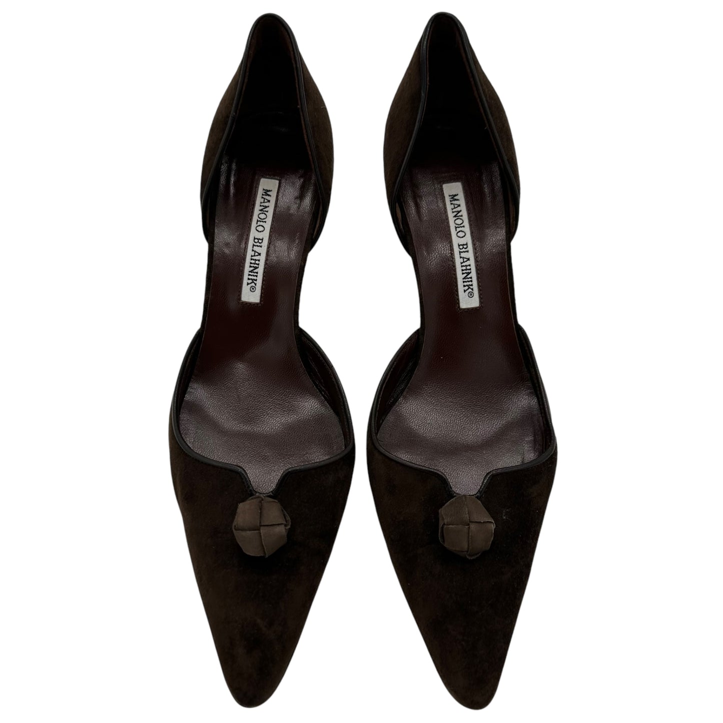 Manolo Blahnik Brown Suede D'Orsay Heels