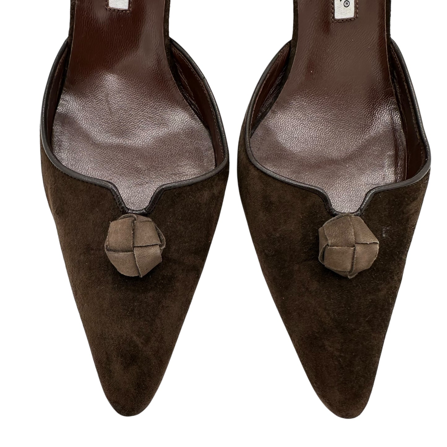 Manolo Blahnik Brown Suede D'Orsay Heels