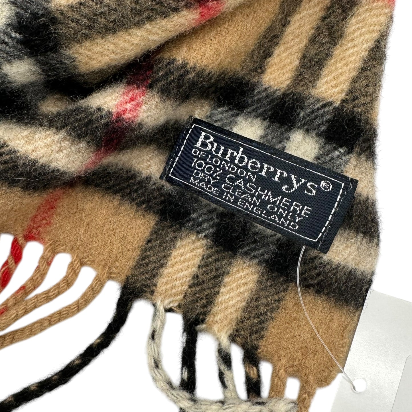 Burberry Tan Plaid Cashmere Scarf