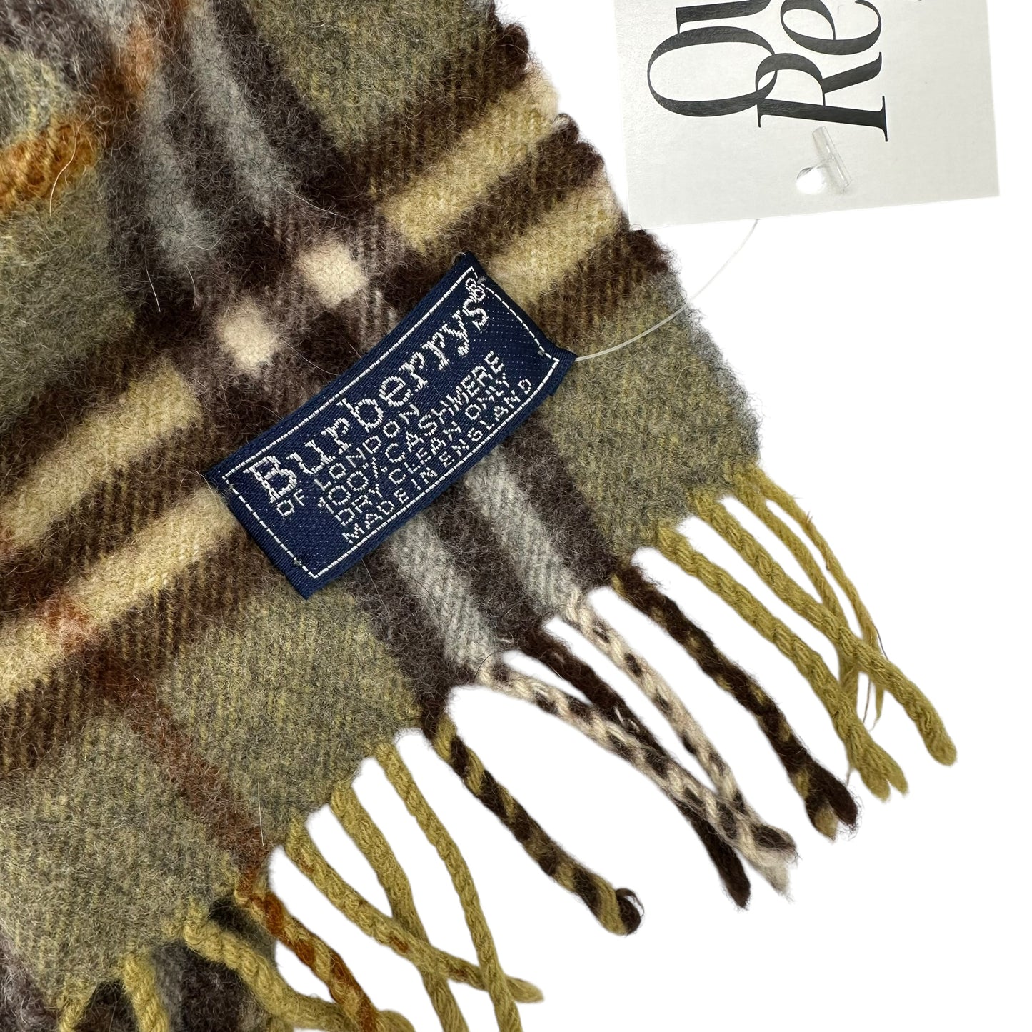 Burberry Blue Green Plaid Cashmere Scarf