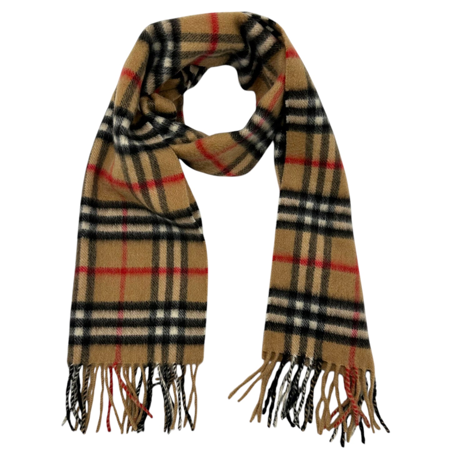 Burberry Tan Plaid Cashmere Scarf - Outfit Repeater