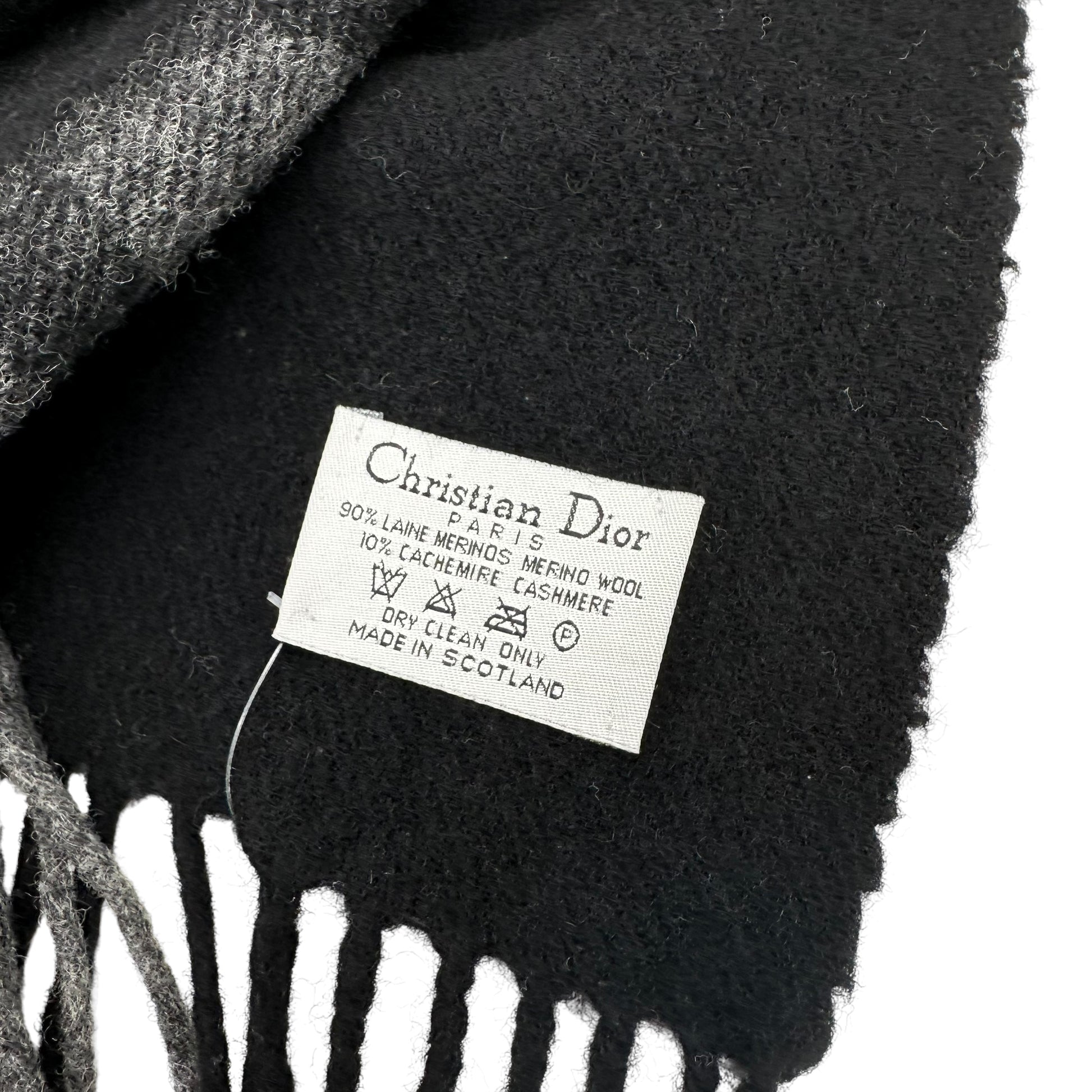 Christian Dior Black Cashmere Logo Scarf - Outfit Repeater