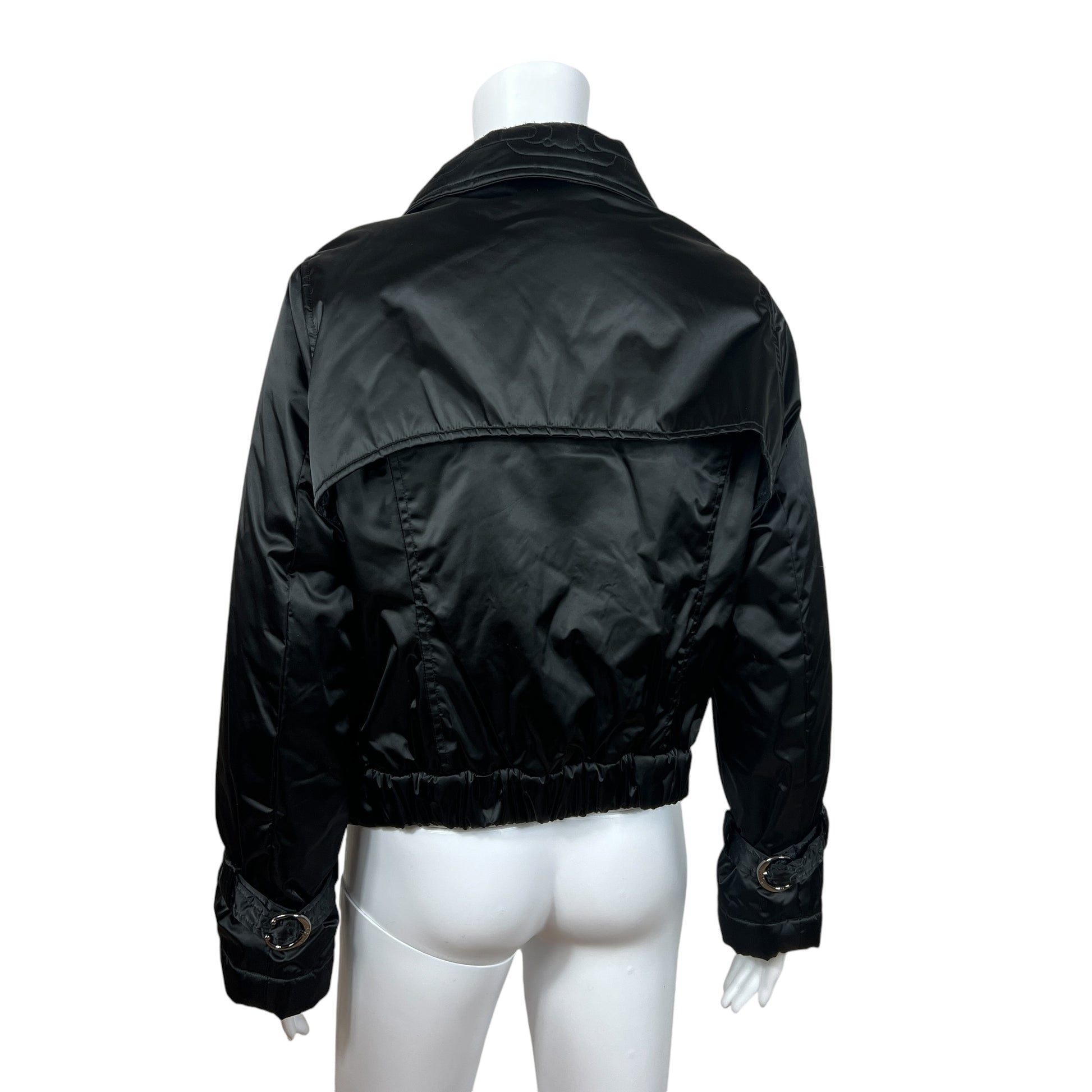 Celine Black Bomber Puffer Coat with High Collar