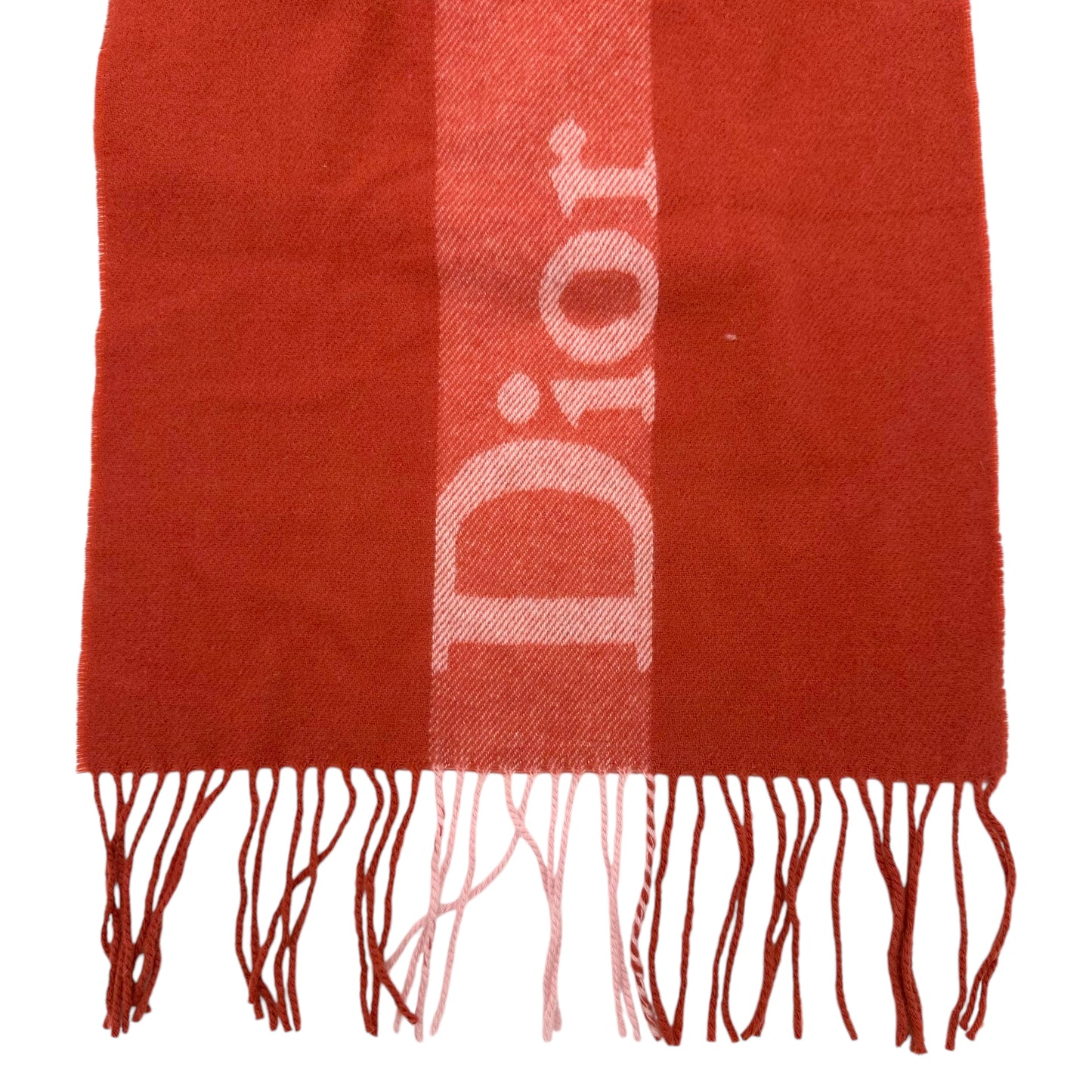 Christian Dior Red & Pink Cashmere Logo Scarf - Outfit Repeater