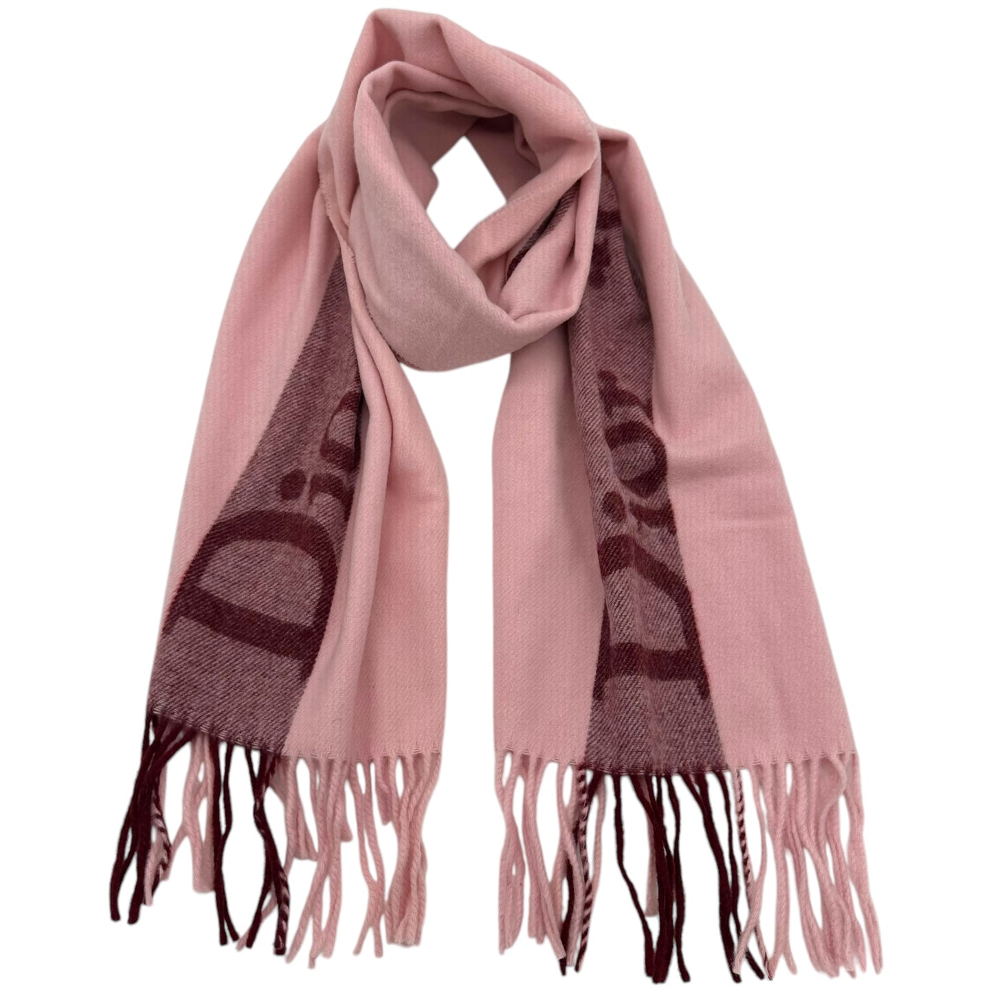 Christian Dior Pink Cashmere Logo Scarf - Outfit Repeater