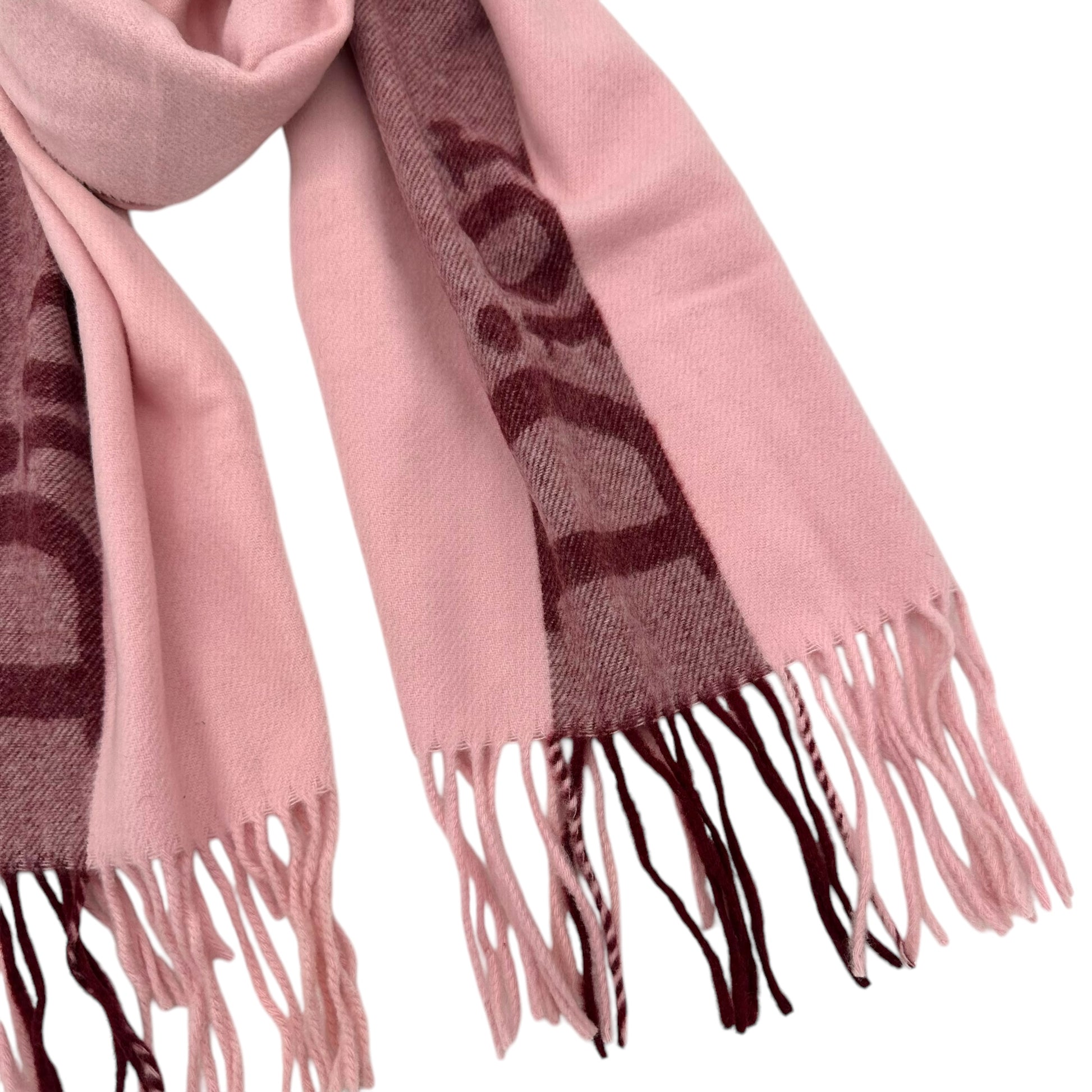 Christian Dior Pink Cashmere Logo Scarf - Outfit Repeater