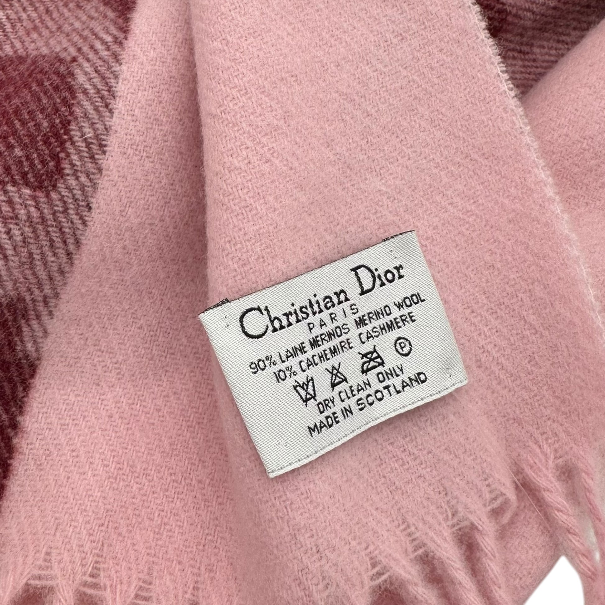 Christian Dior Pink Cashmere Logo Scarf - Outfit Repeater