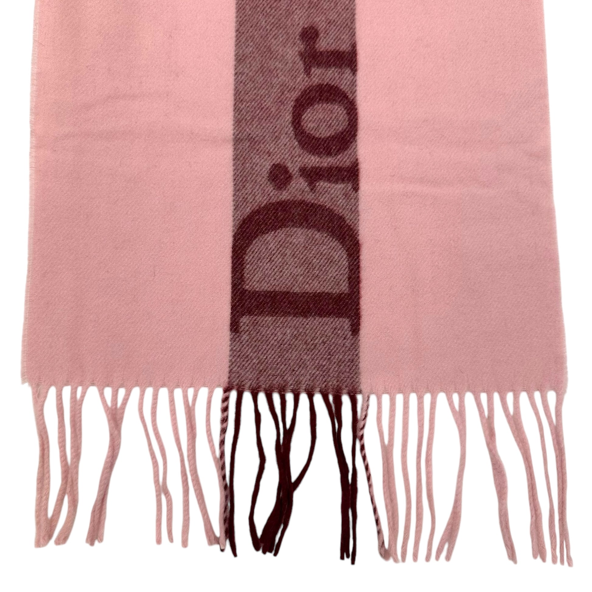 Christian Dior Pink Cashmere Logo Scarf - Outfit Repeater