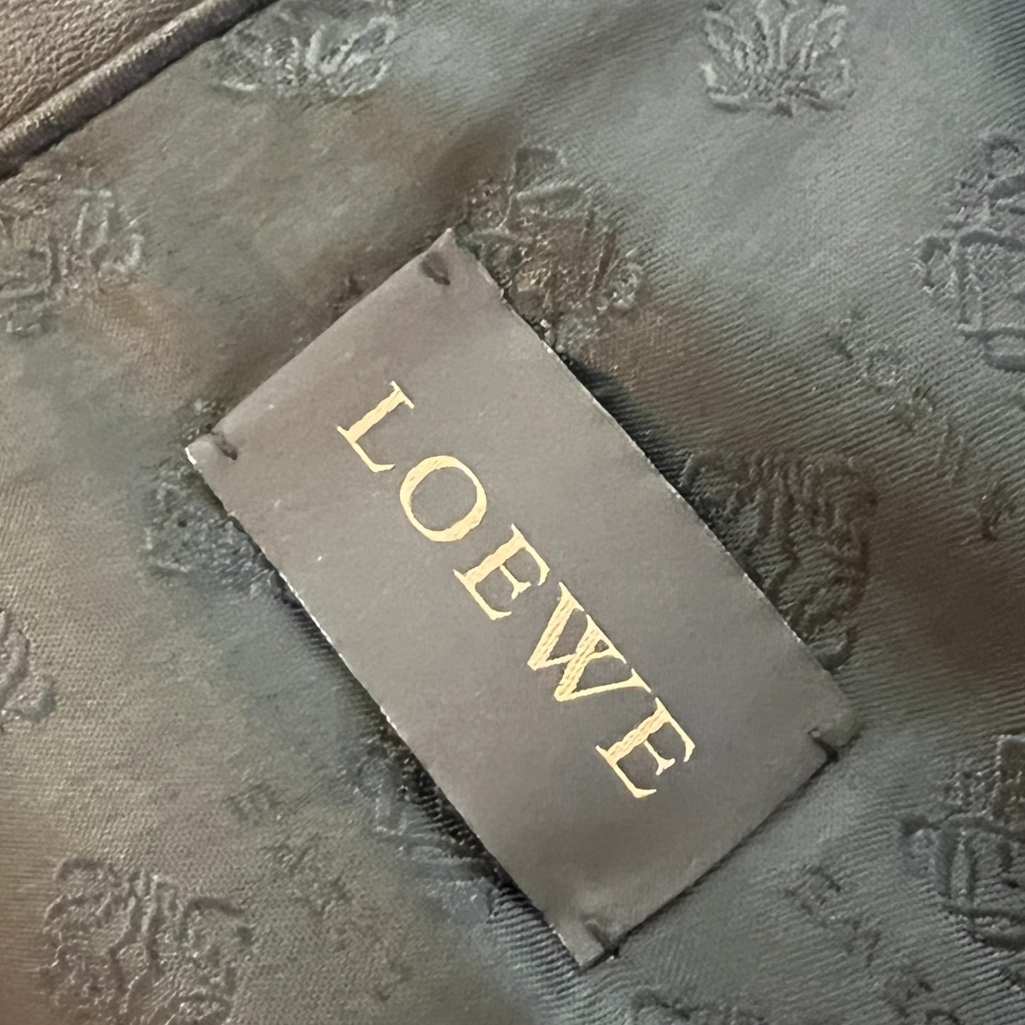 Loewe Black Leather Trench Coat With Fox Fur Trim