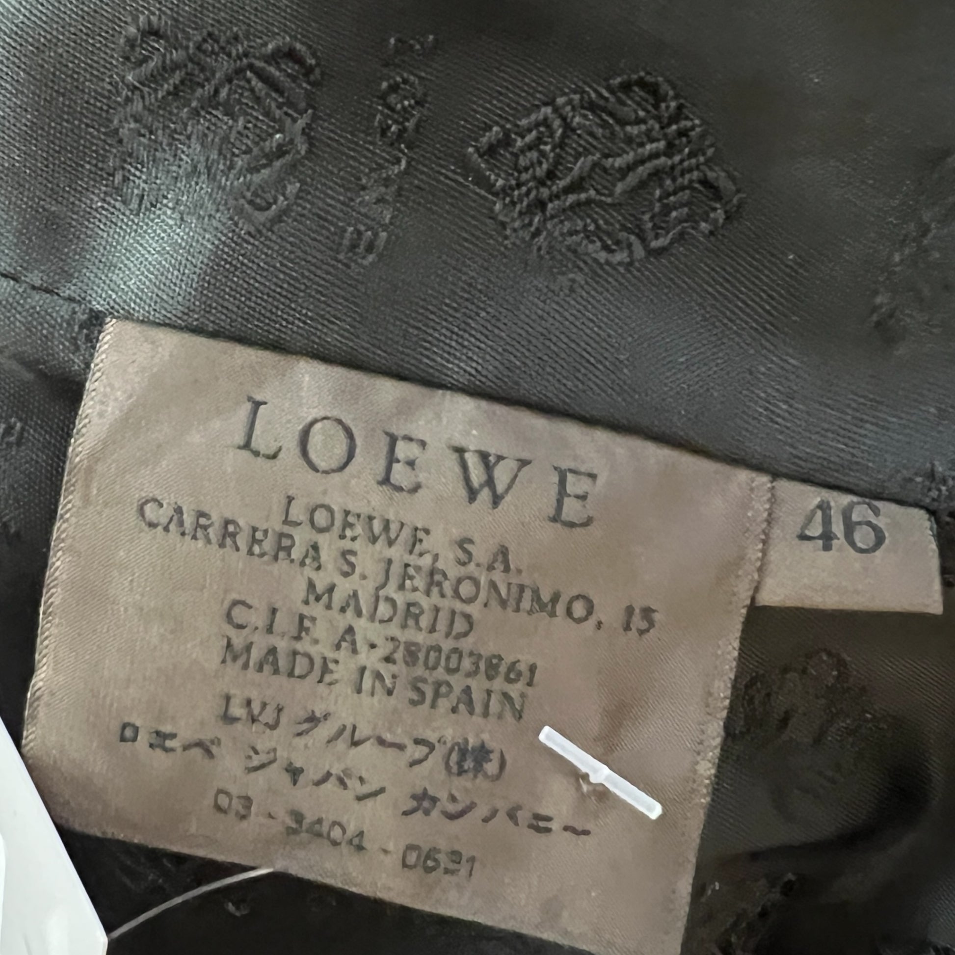 Loewe Black Leather Trench Coat With Fox Fur Trim