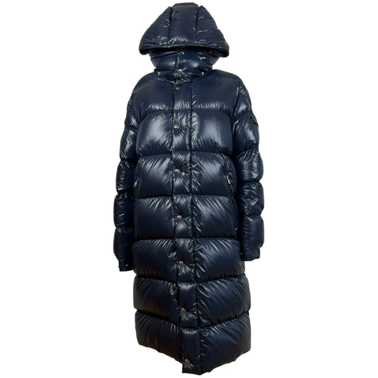 Moncler Navy Blue Long Down Fill Puffer Coat
