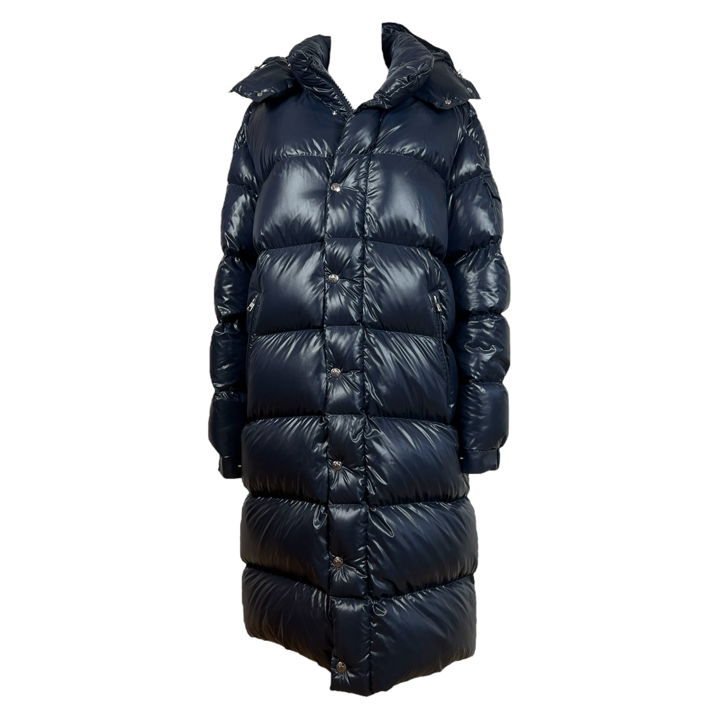 Moncler Navy Blue Long Down Fill Puffer Coat
