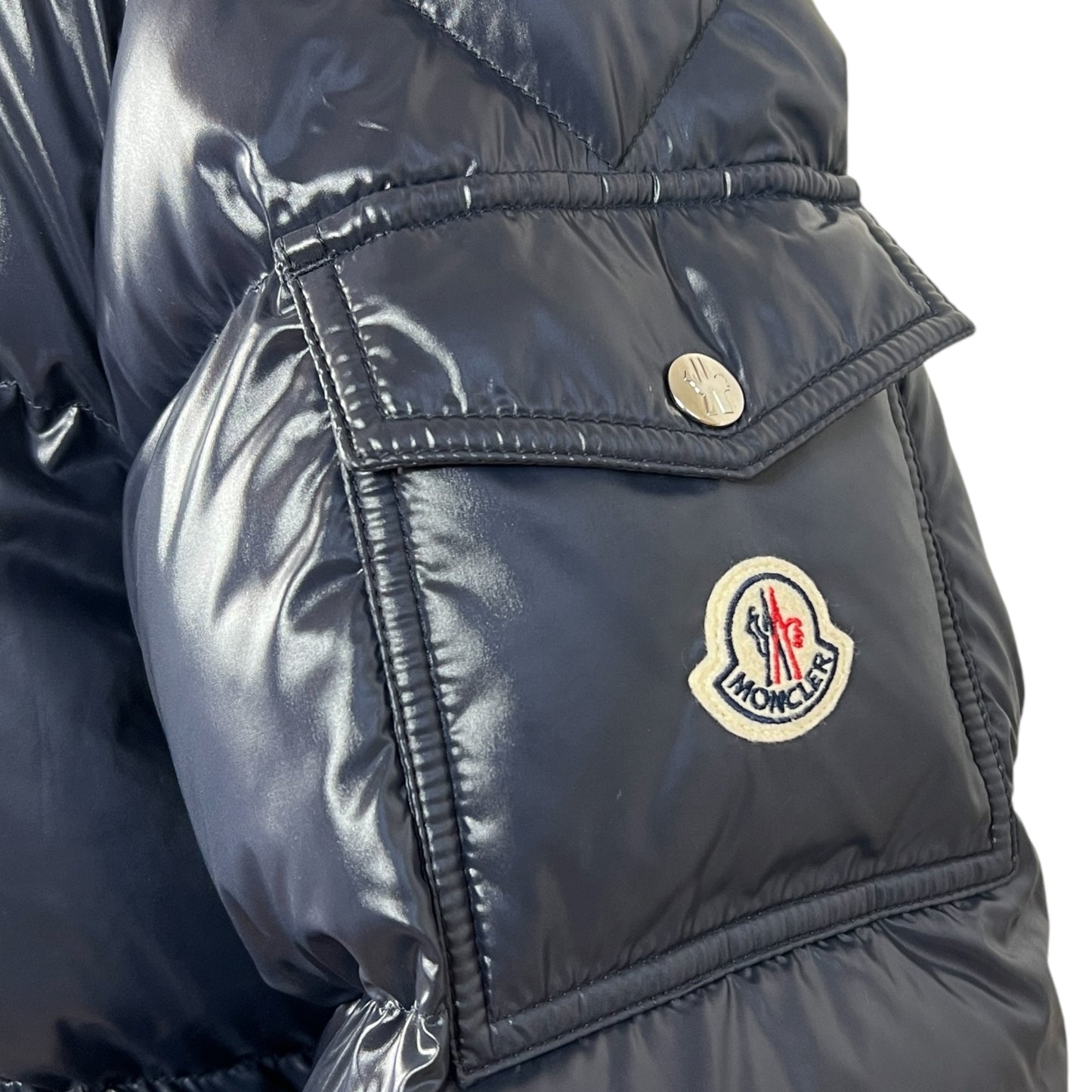 Moncler Navy Blue Long Down Fill Puffer Coat
