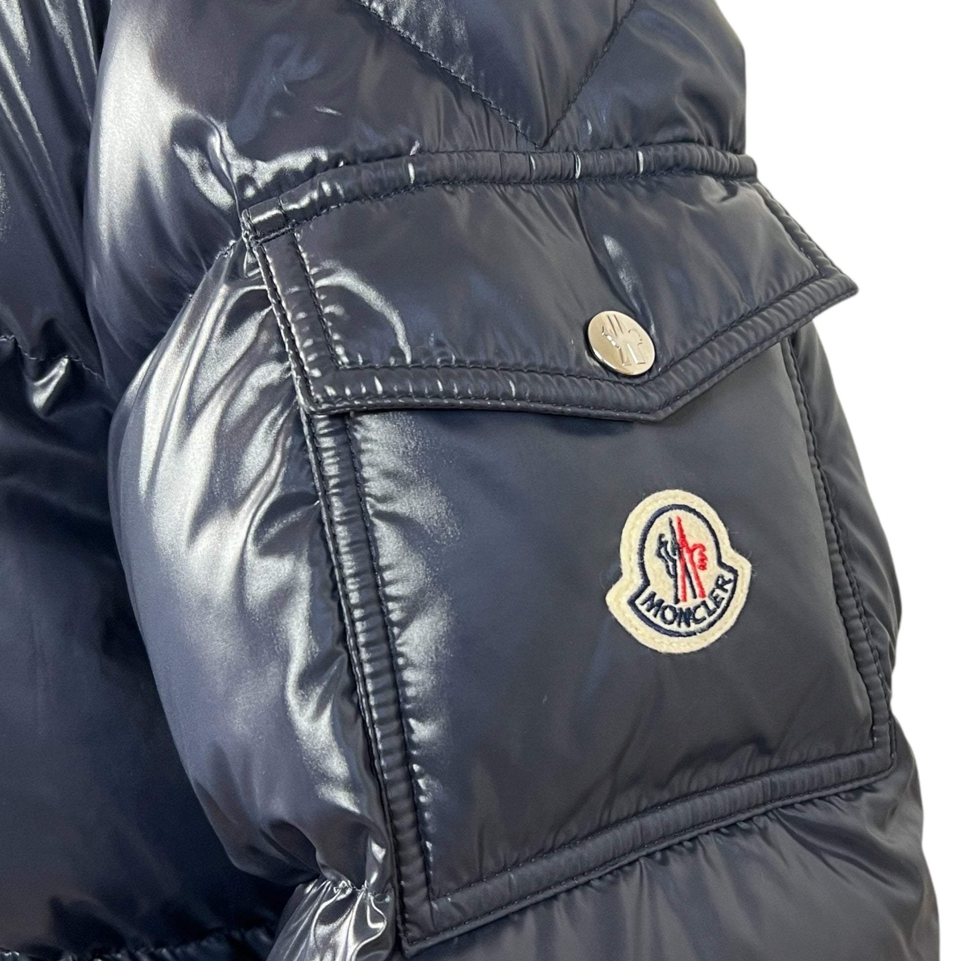 Moncler Navy Blue Long Down Fill Puffer Coat