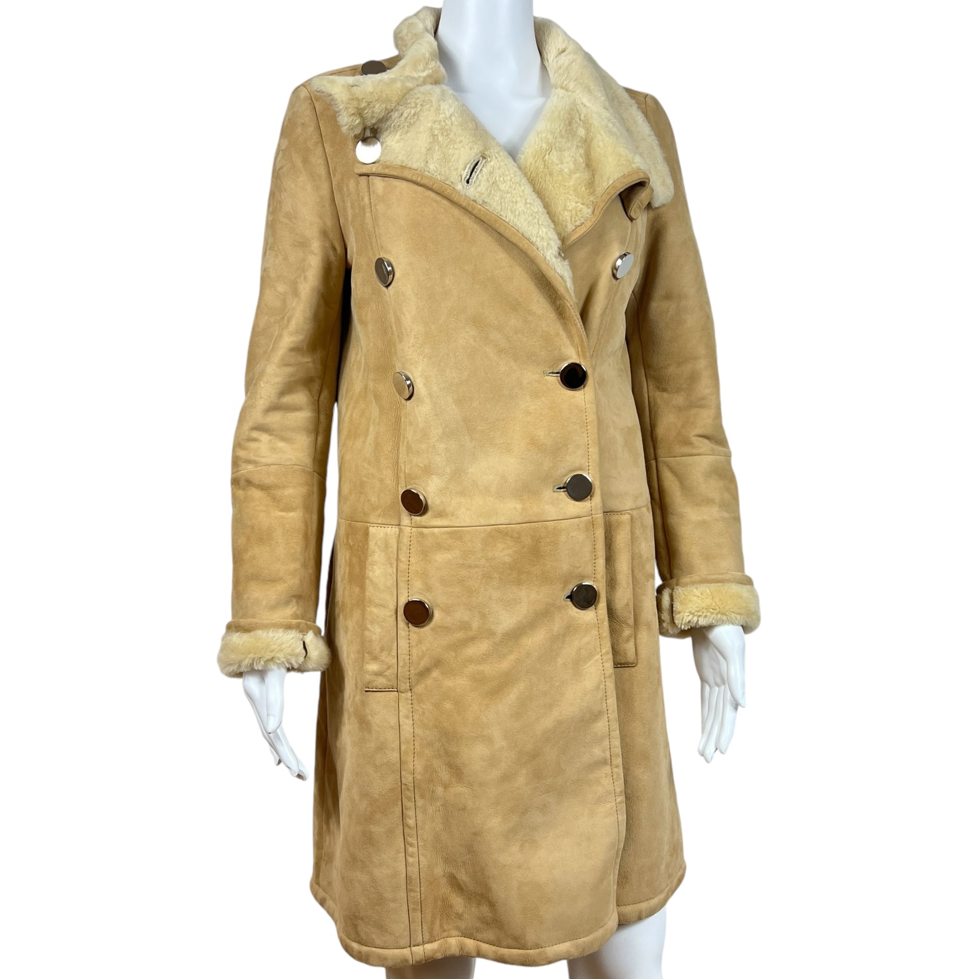 Gucci Tan Shearling Trench Coat