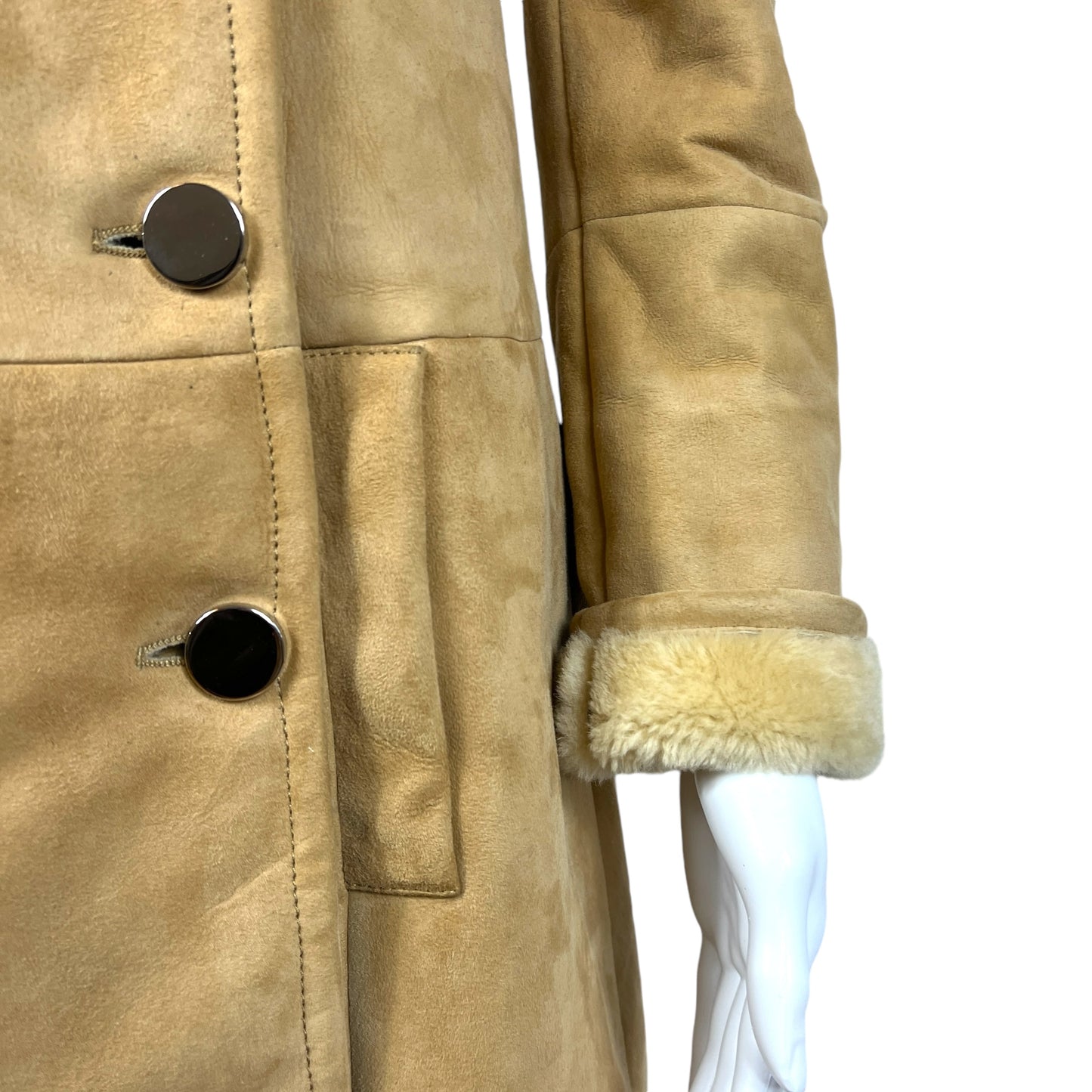 Gucci Tan Shearling Trench Coat