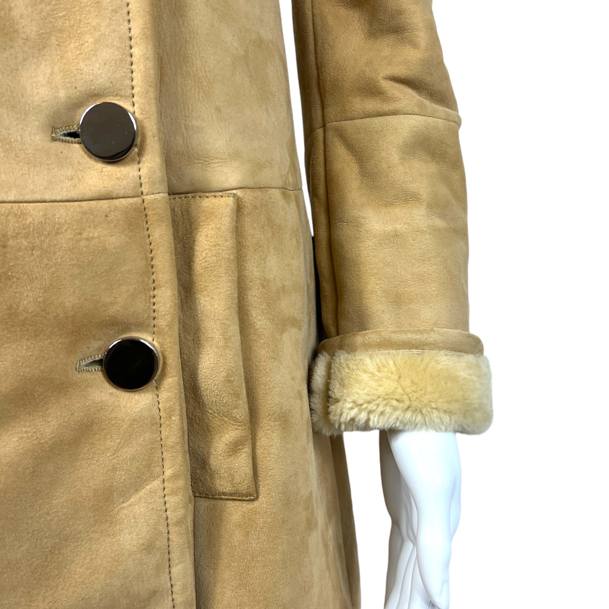 Gucci Tan Shearling Trench Coat