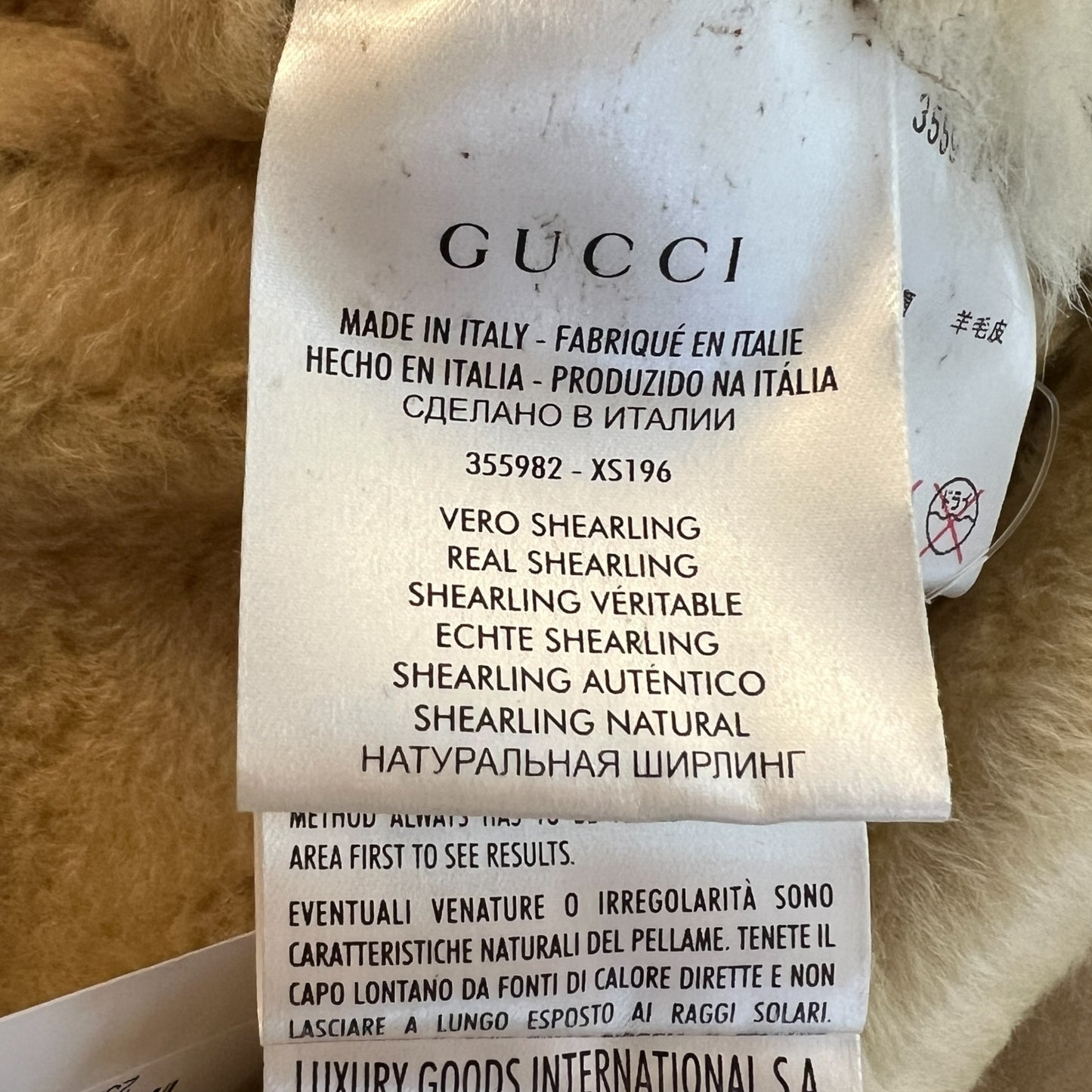 Gucci Tan Shearling Trench Coat