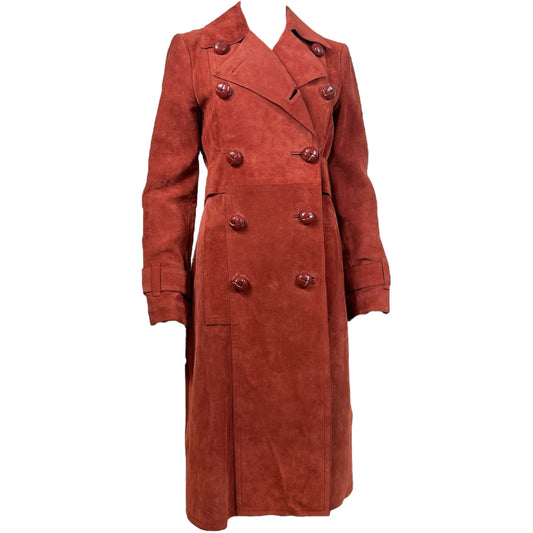 Gucci Red Suede Trench Coat