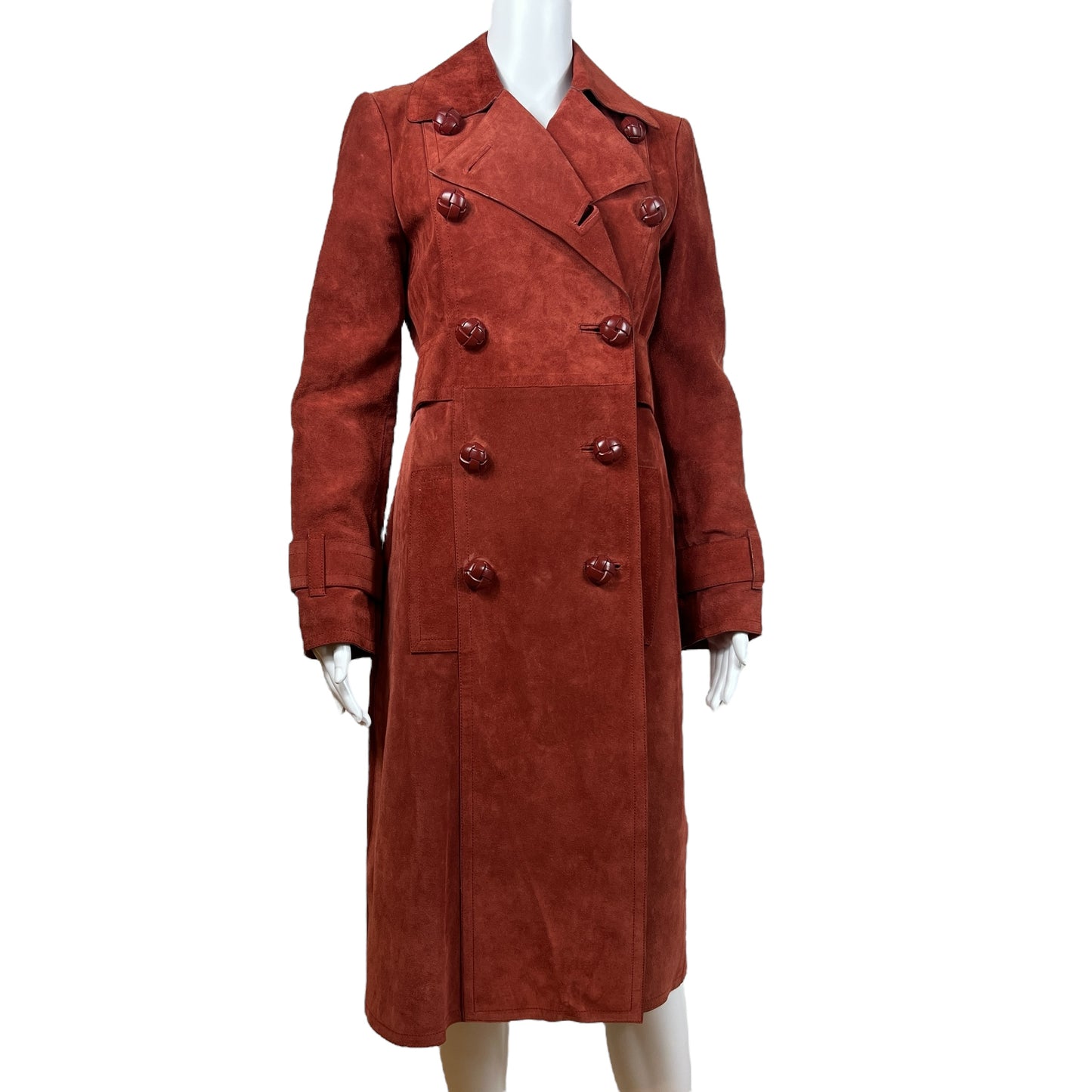 Gucci Red Suede Trench Coat
