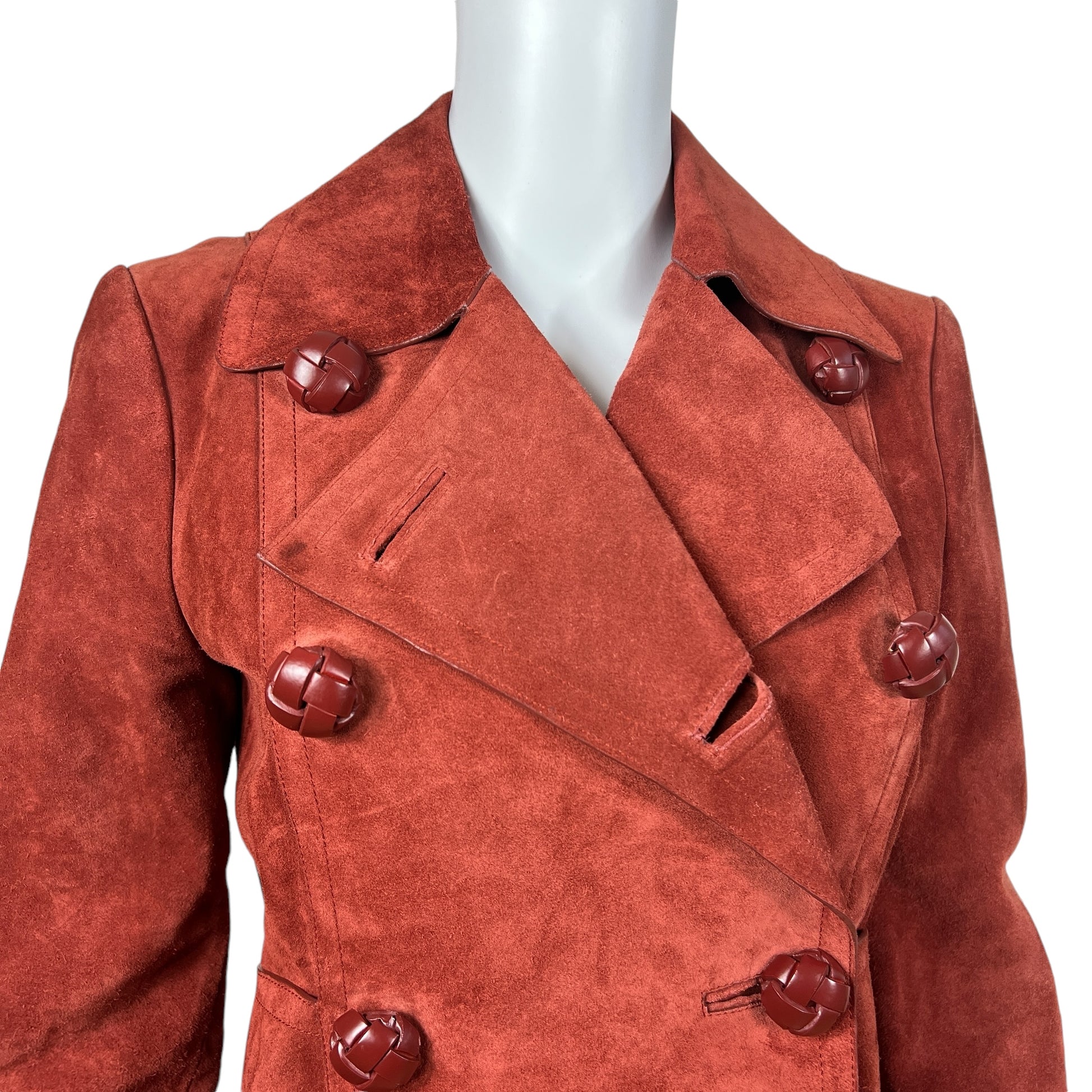 Gucci Red Suede Trench Coat