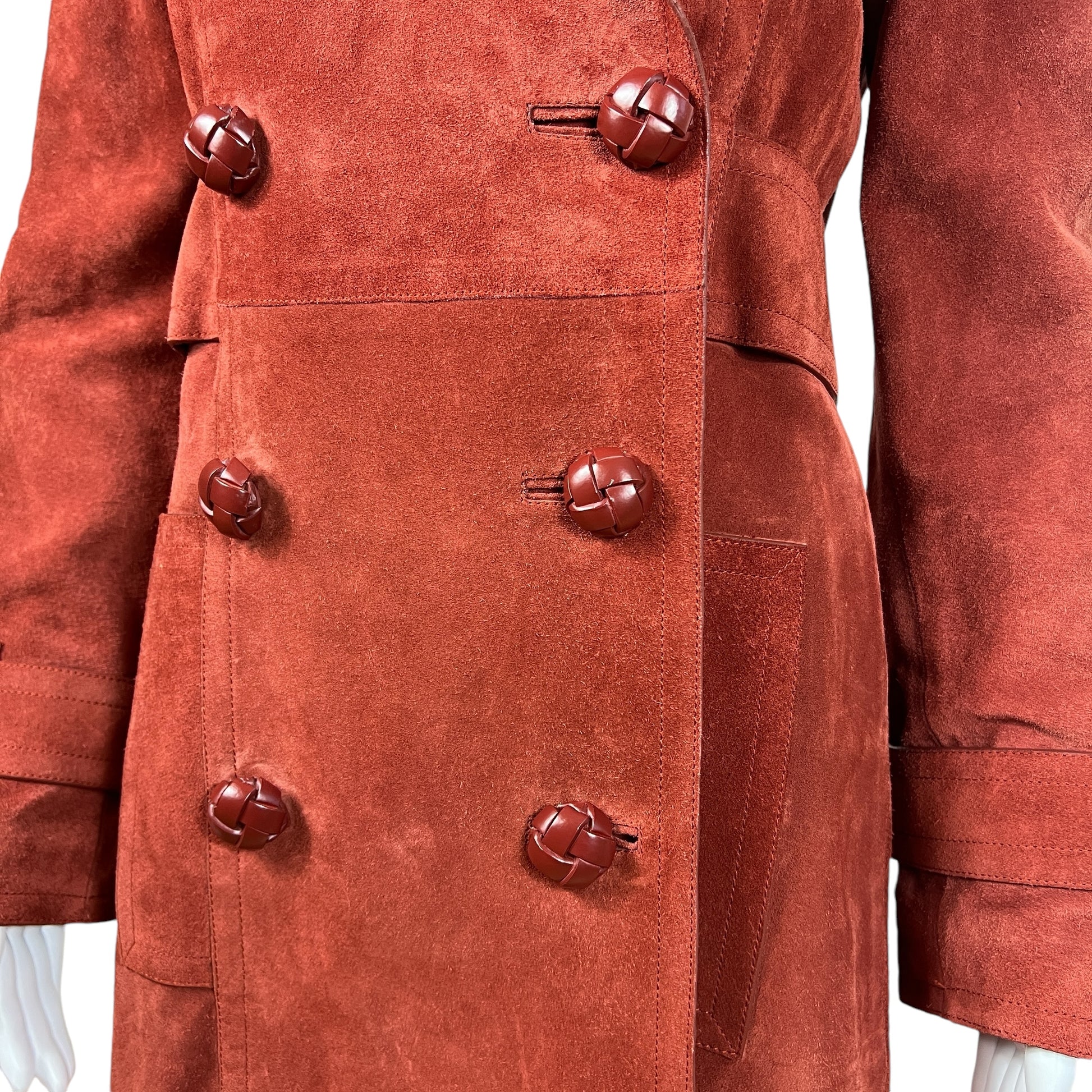Gucci Red Suede Trench Coat