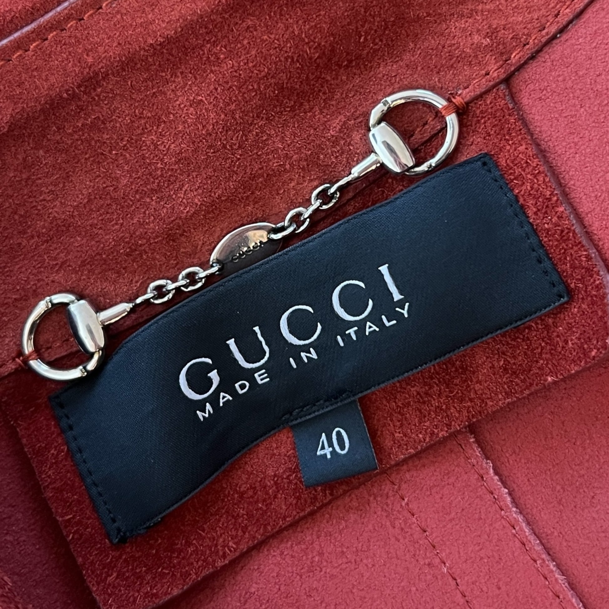 Gucci Red Suede Trench Coat