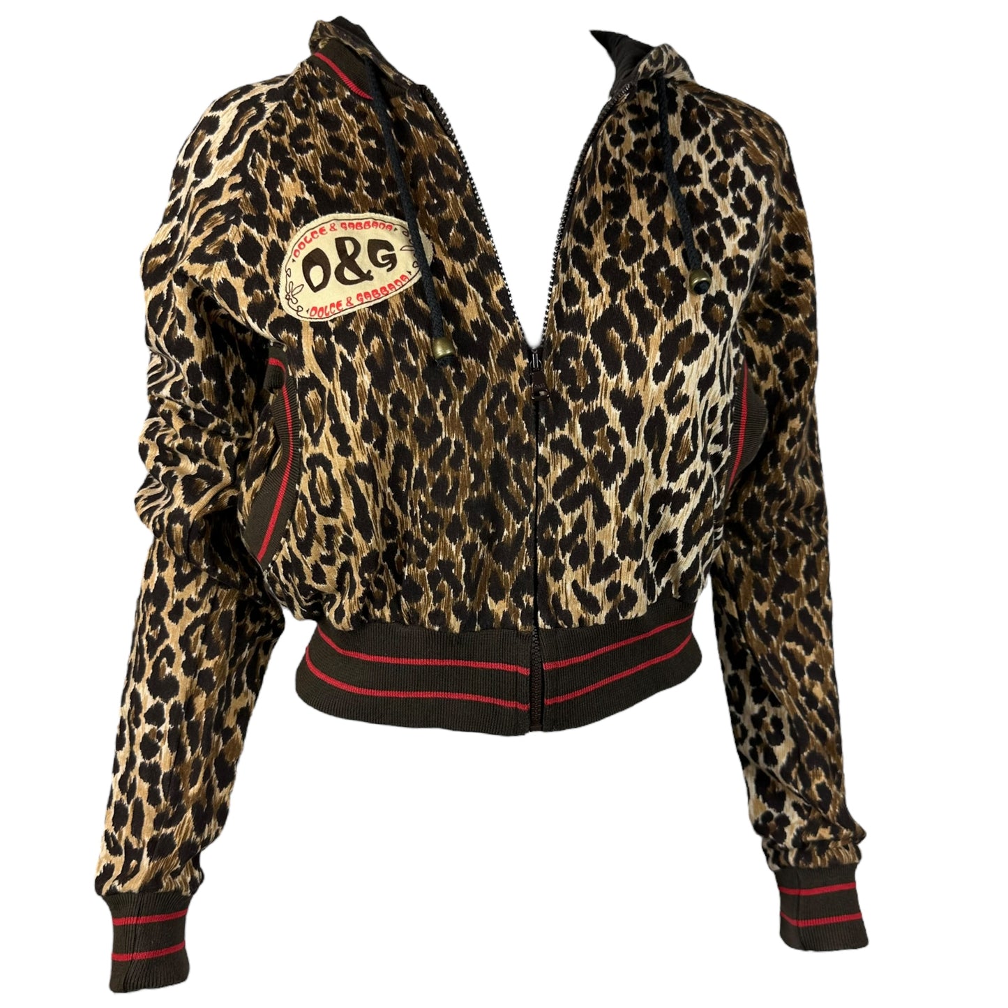 D&G Dolce & Gabbana 'Favorite Jogging Clothes' Leopard Print Crop Hoodie - Outfit Repeater