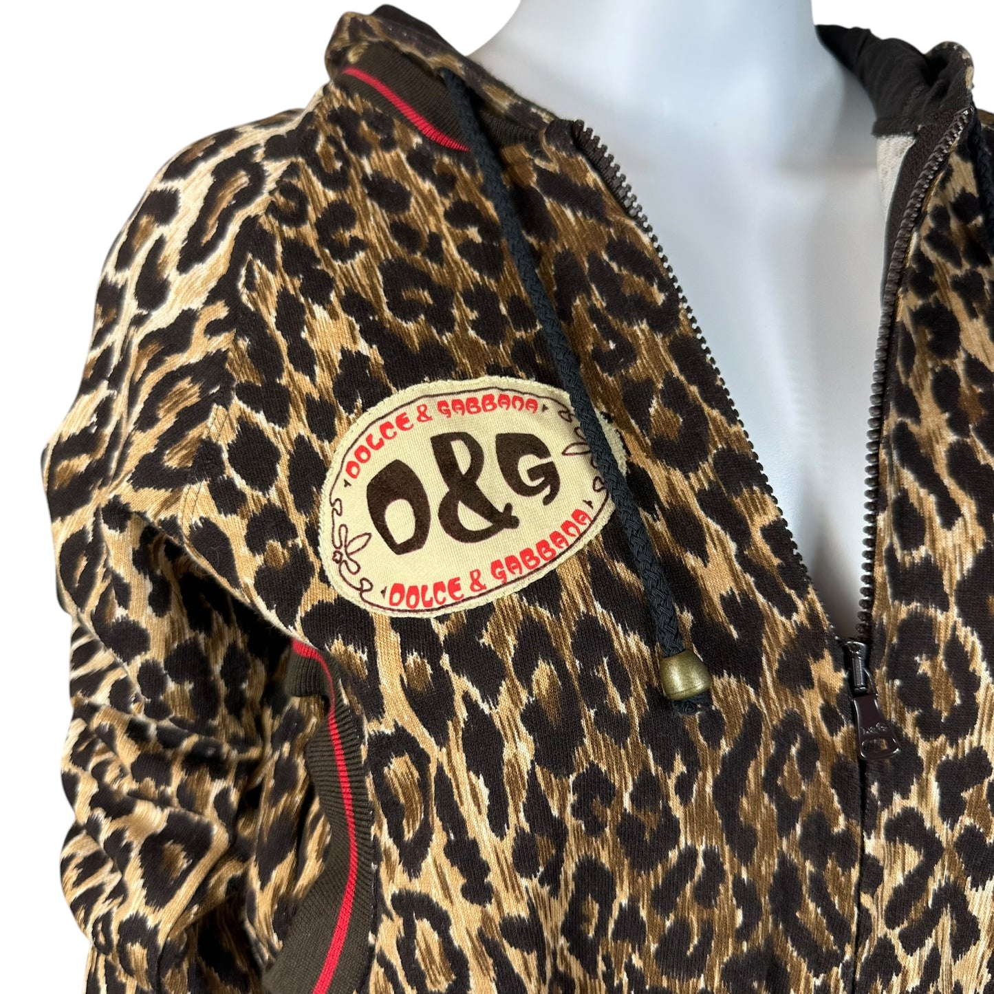 D&G Dolce & Gabbana 'Favorite Jogging Clothes' Leopard Print Crop Hoodie - Outfit Repeater