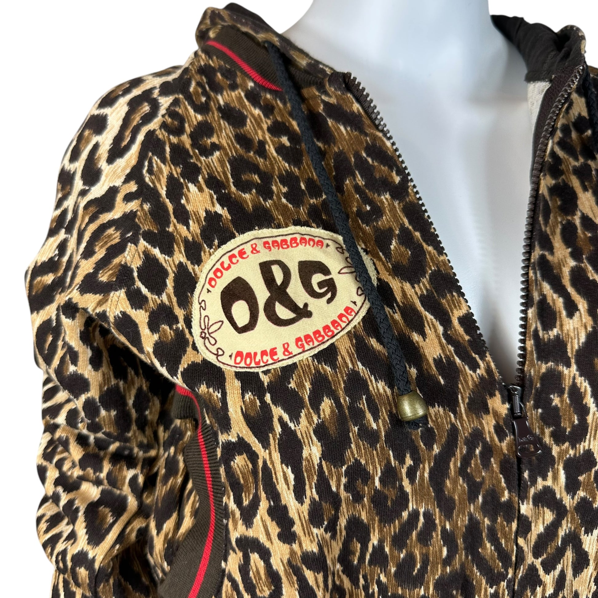D&G Dolce & Gabbana 'Favorite Jogging Clothes' Leopard Print Crop Hoodie - Outfit Repeater