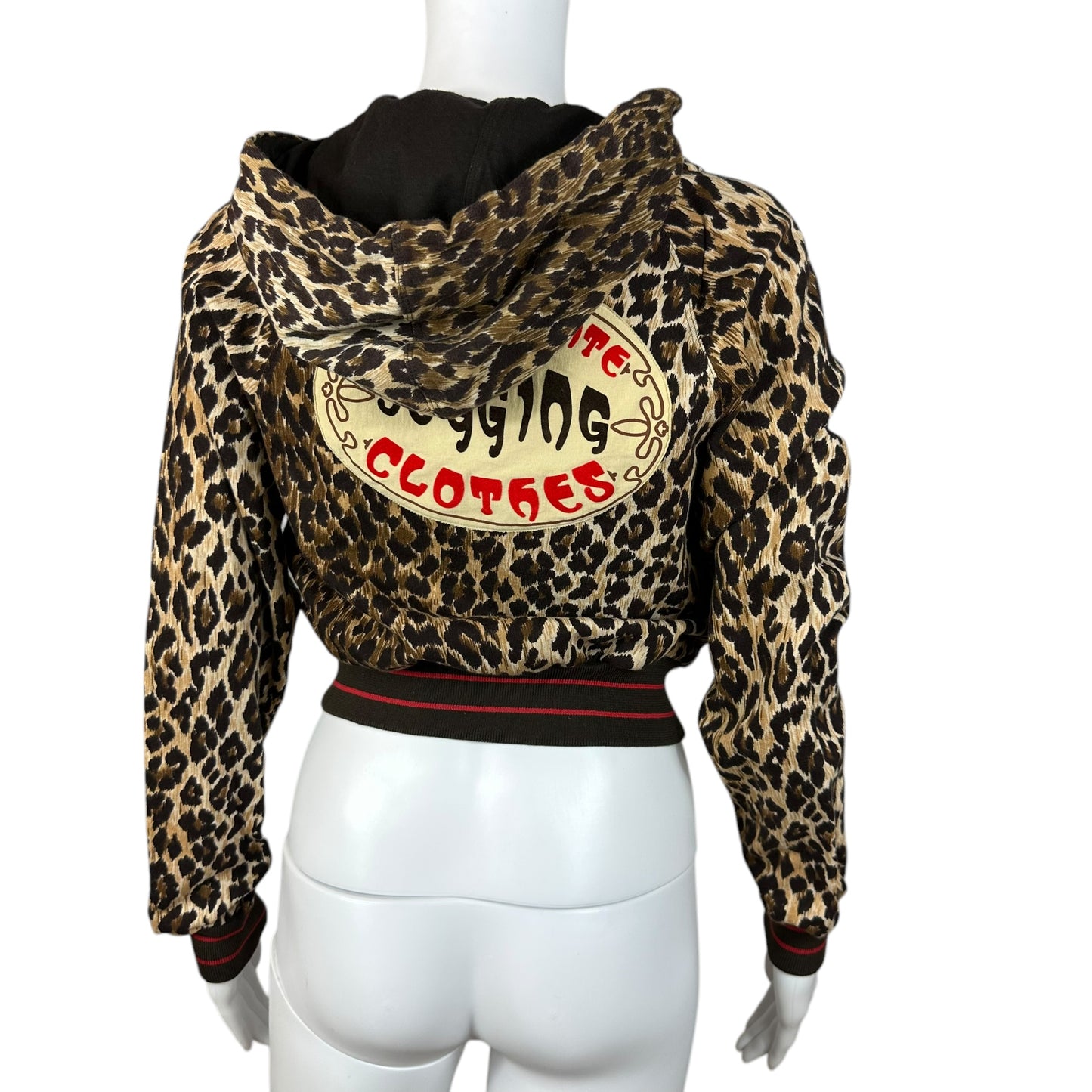 D&G Dolce & Gabbana 'Favorite Jogging Clothes' Leopard Print Crop Hoodie - Outfit Repeater