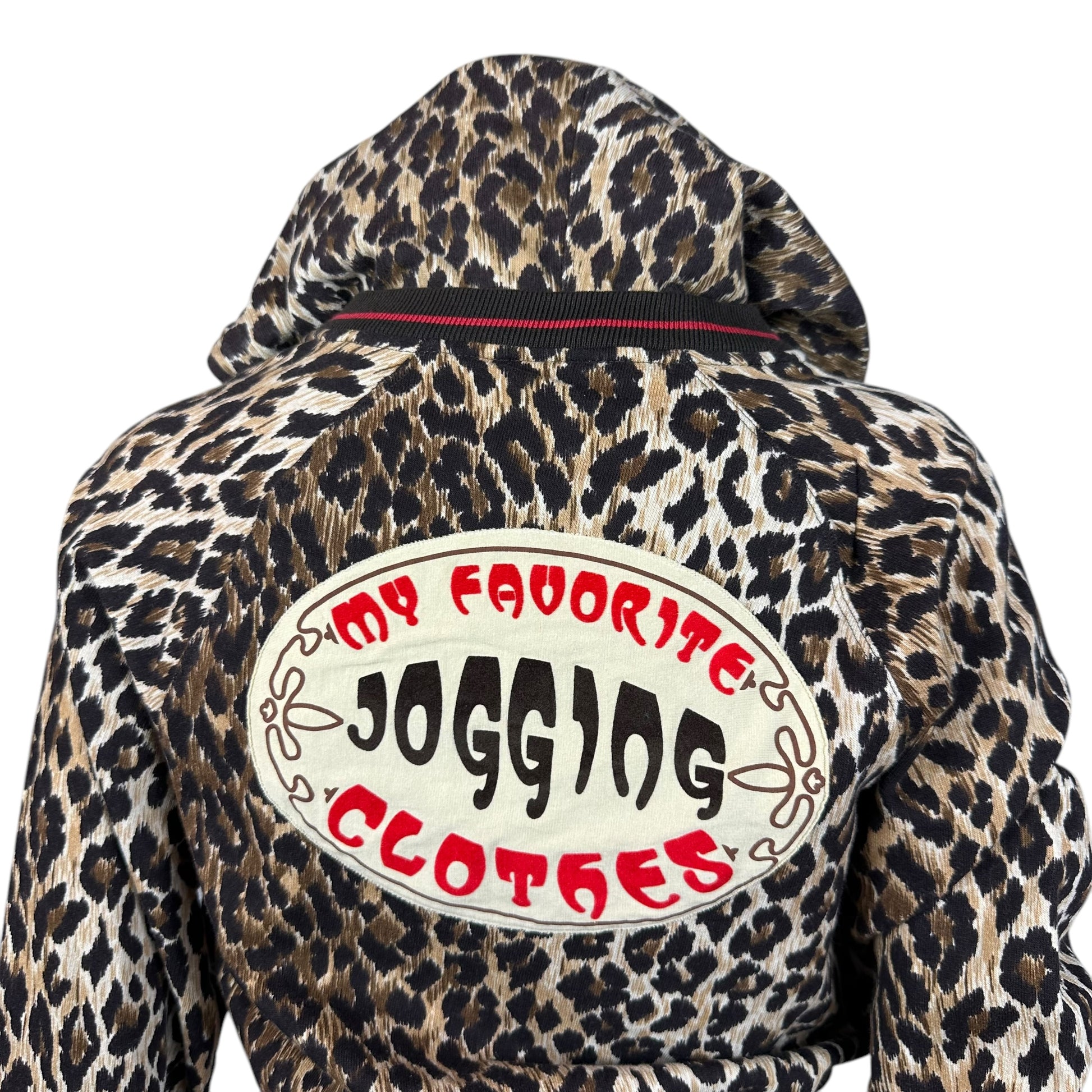 D&G Dolce & Gabbana 'Favorite Jogging Clothes' Leopard Print Crop Hoodie - Outfit Repeater