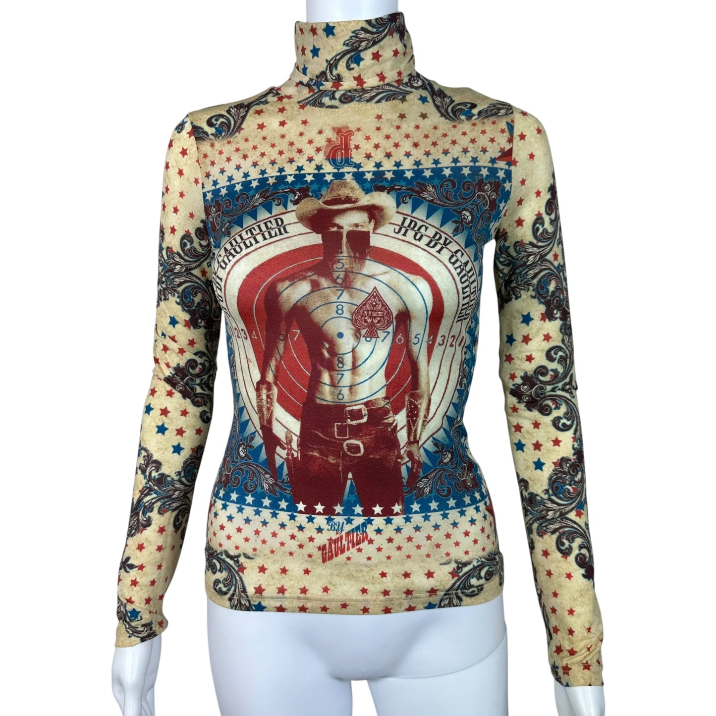 Jean Paul Gaultier Cowboy Print Turtleneck Top - Outfit Repeater