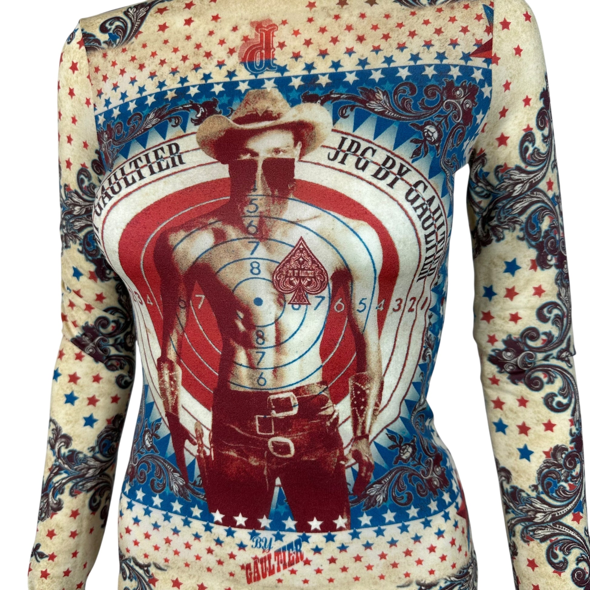 Jean Paul Gaultier Cowboy Print Turtleneck Top - Outfit Repeater