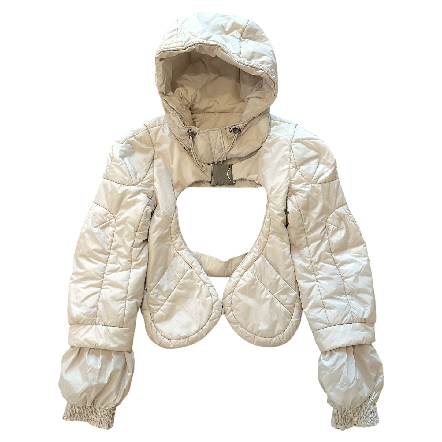 Celine Ivory Cutout Puffer Coat