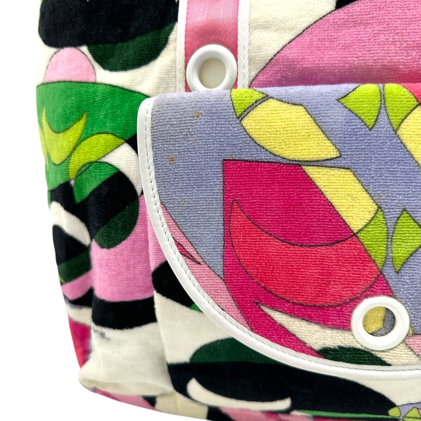 Emilio Pucci Pink Multicolor Printed Terry Tote Bag