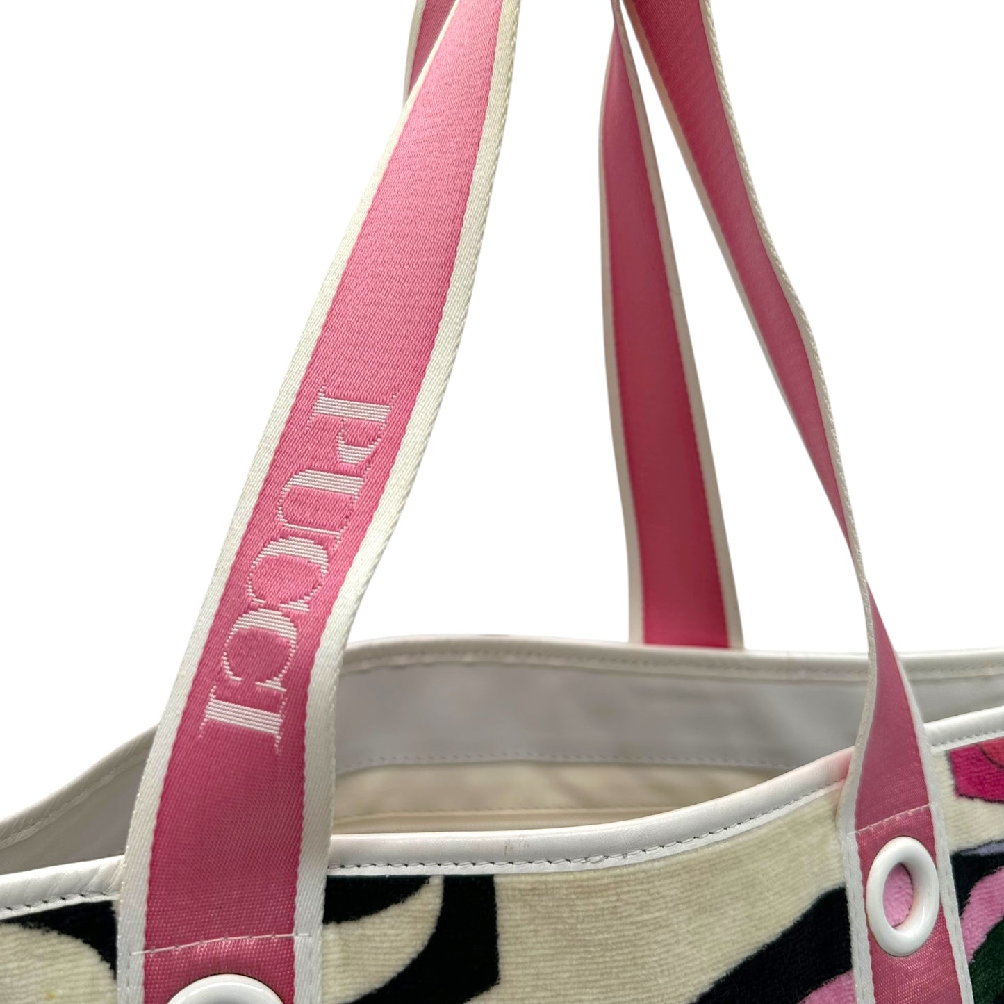 Emilio Pucci Pink Multicolor Printed Terry Tote Bag