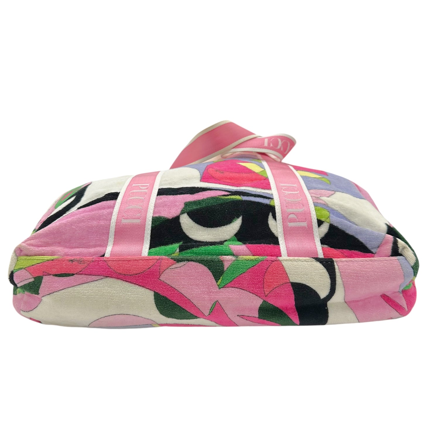 Emilio Pucci Pink Multicolor Printed Terry Tote Bag