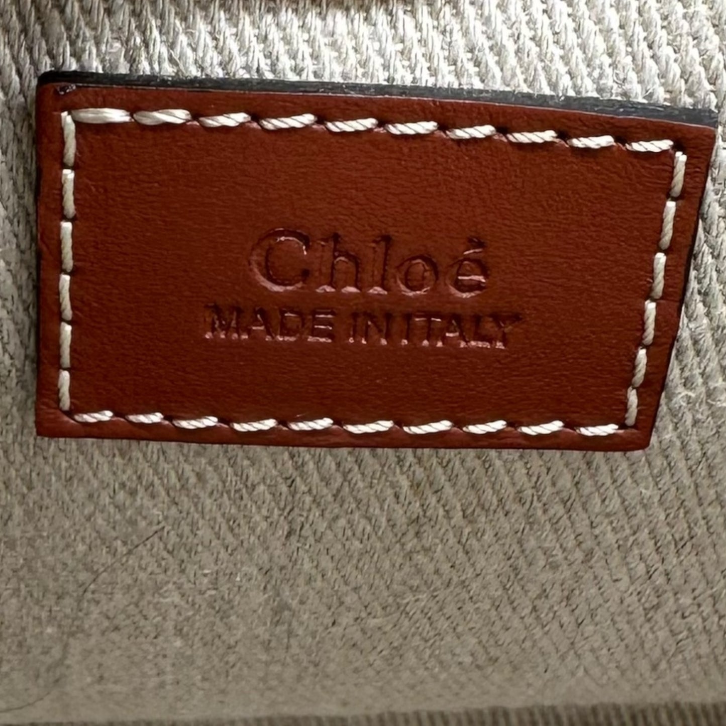 Chloé Small Linen Woody 2-Way Small Tote Bag