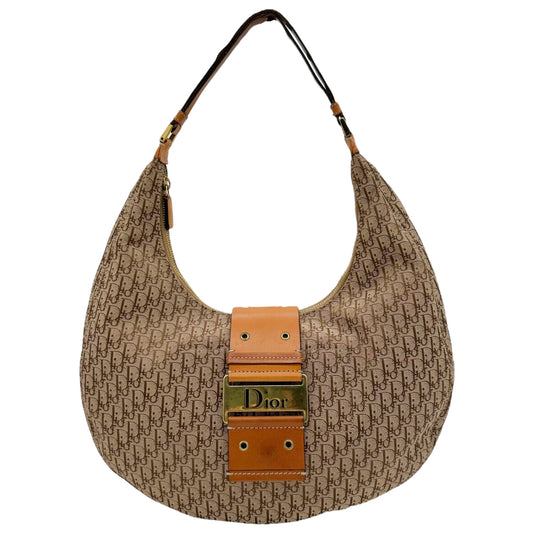 Christian Dior Street Chic Tan Monogram Round Hobo Bag