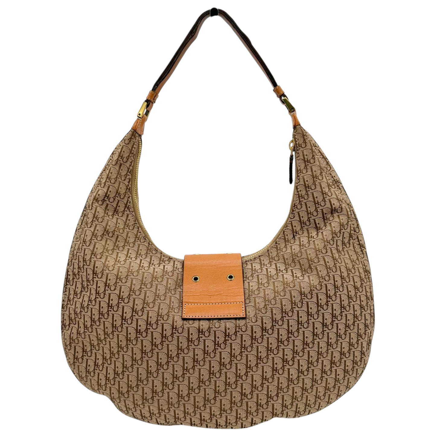 Christian Dior Street Chic Tan Monogram Round Hobo Bag