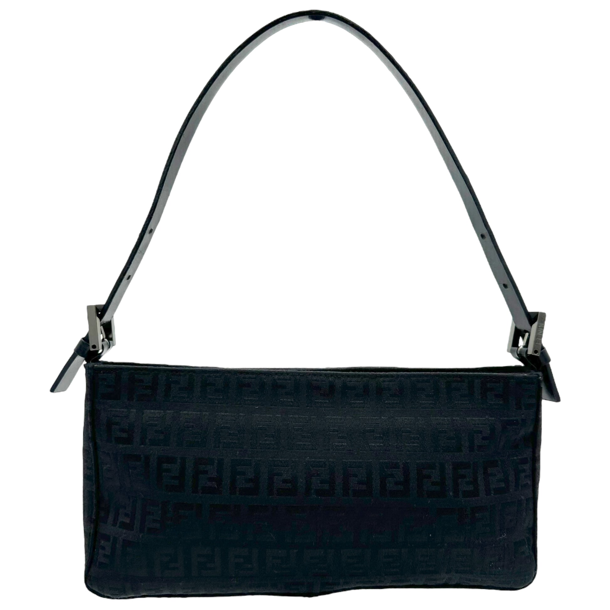 Fendi Black Zucchino Monogram Pochette Bag - Outfit Repeater