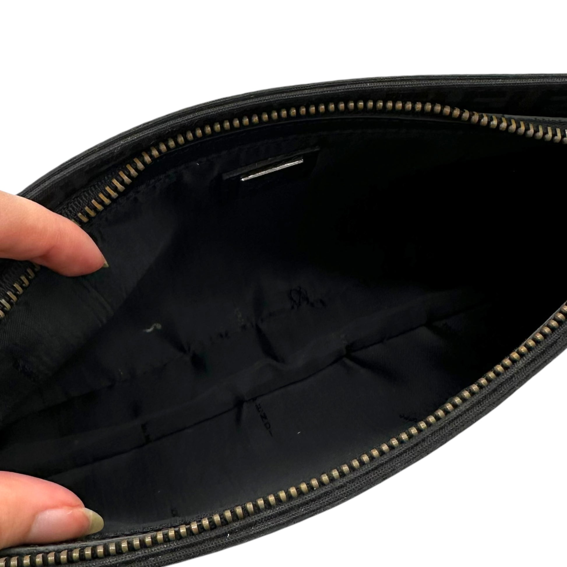 Fendi Black Zucchino Monogram Pochette Bag - Outfit Repeater