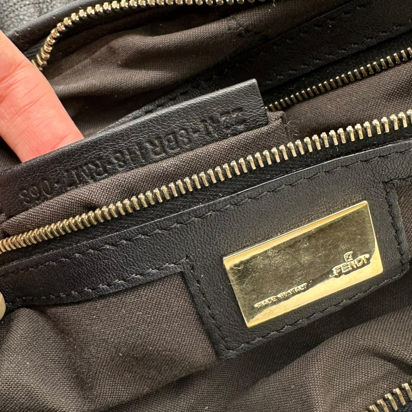 Fendi Black Hidden Zucca Monogram Chef Bag