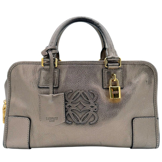 Loewe Metallic Silver Amazona 28 Bag