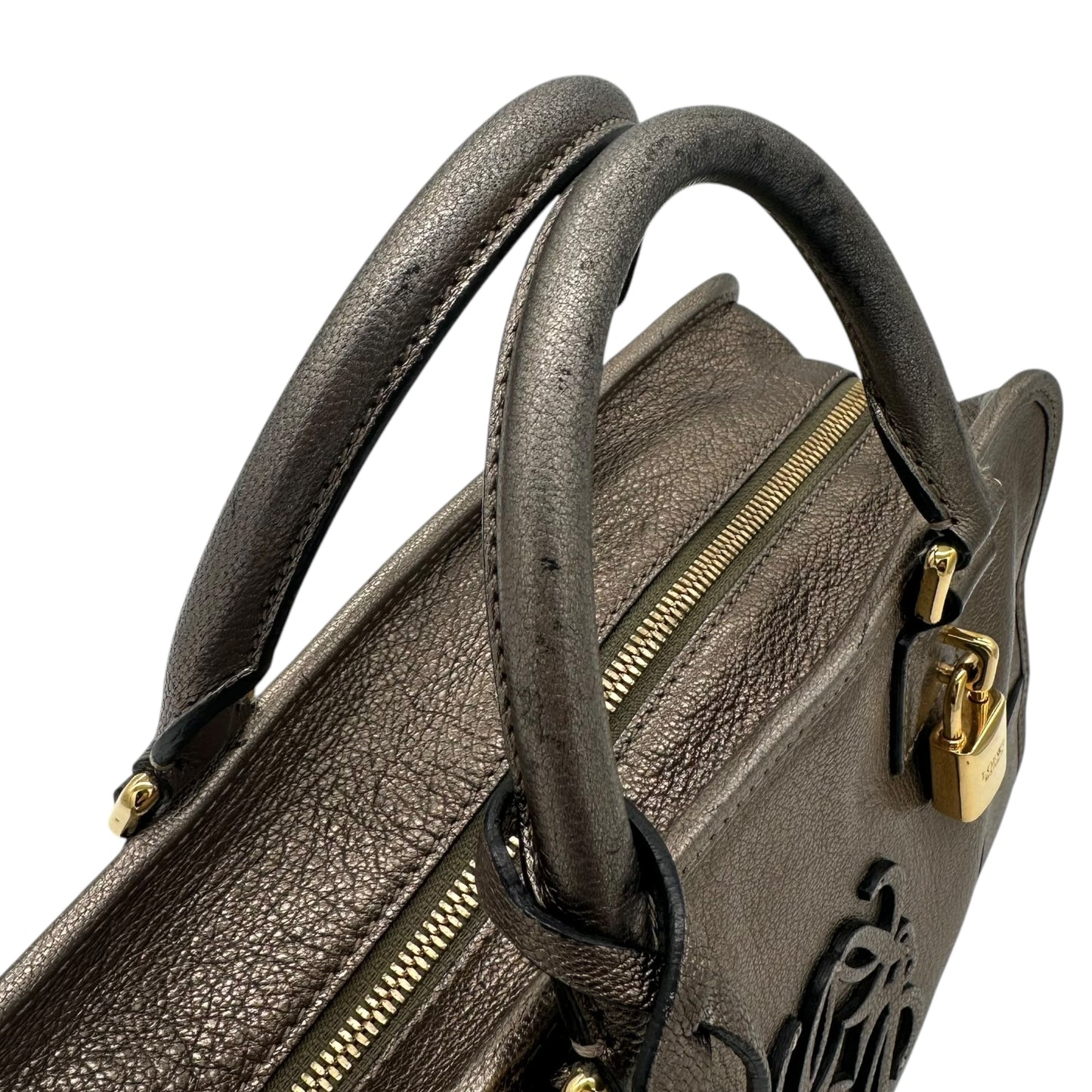 Loewe Metallic Silver Amazona 28 Bag