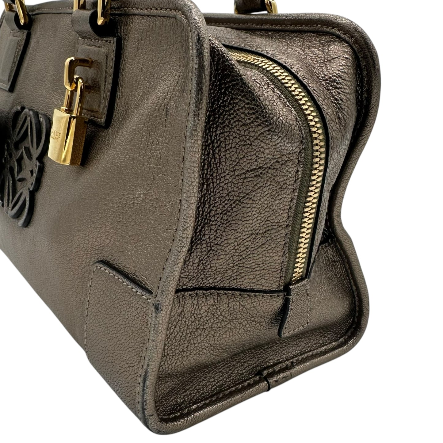 Loewe Metallic Silver Amazona 28 Bag