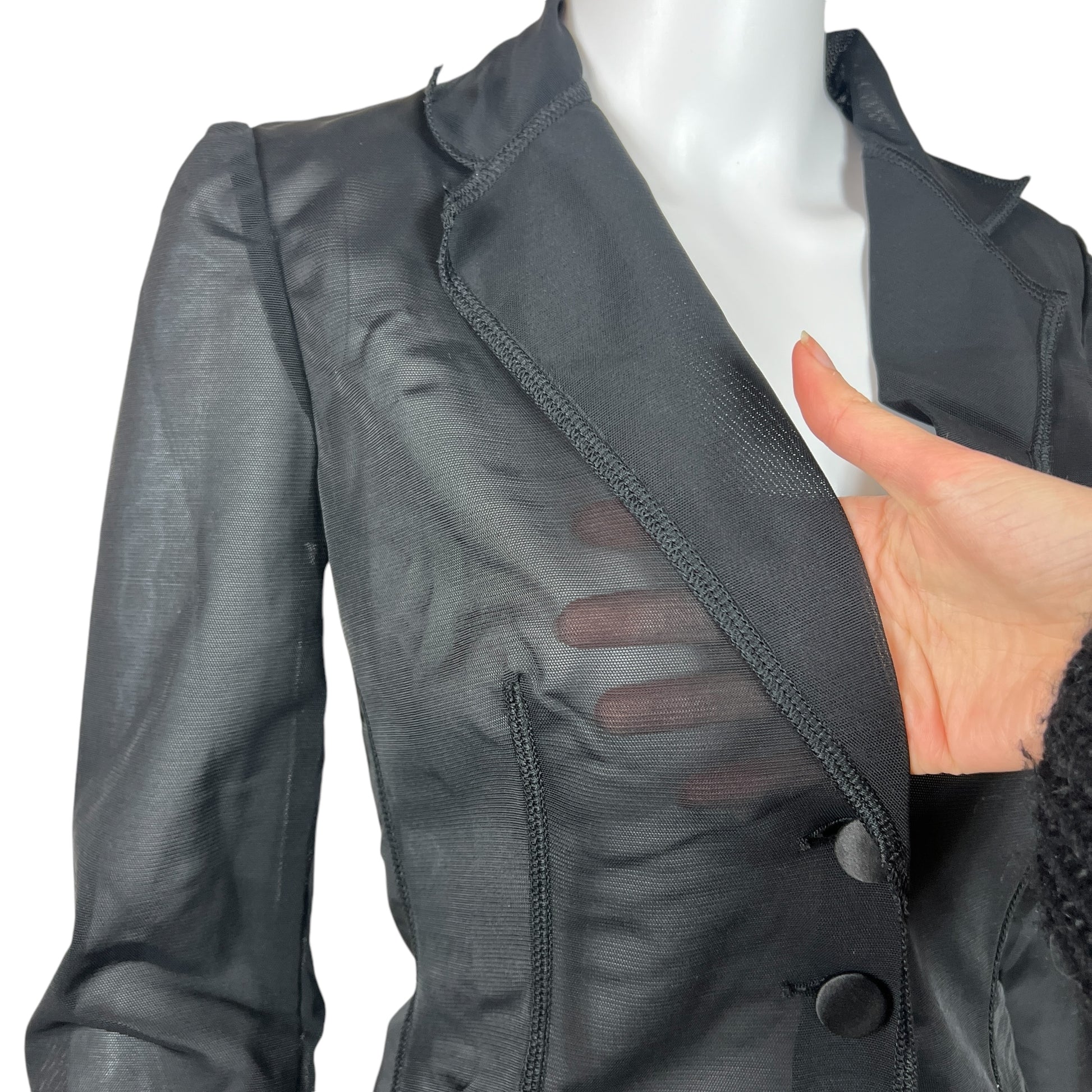 Dolce & Gabbana Black Mesh Blazer & Skirt Set - Outfit Repeater