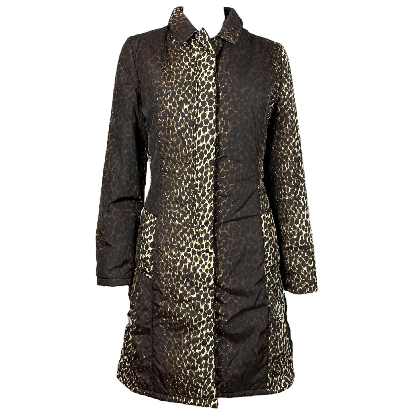 Dolce & Gabbana 90's Leopard Print Puffer Trench Coat