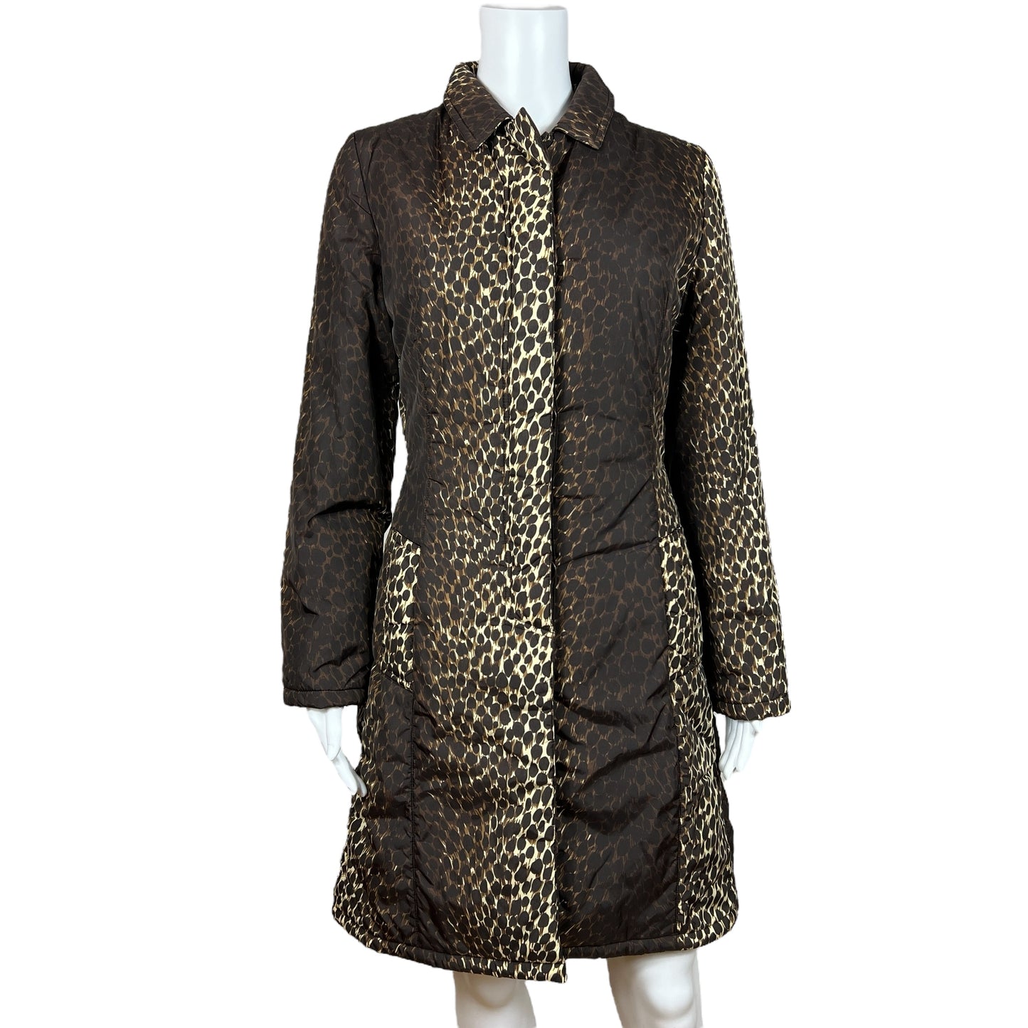 Dolce & Gabbana 90's Leopard Print Puffer Trench Coat